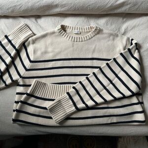John Galt White & Blue Striped Brianna Sweater